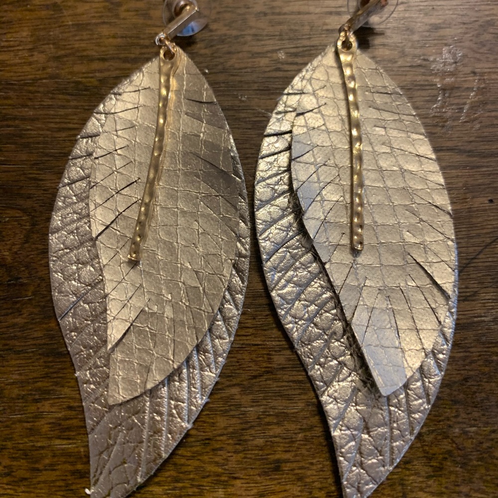 Perfect Gold Leather Earrings